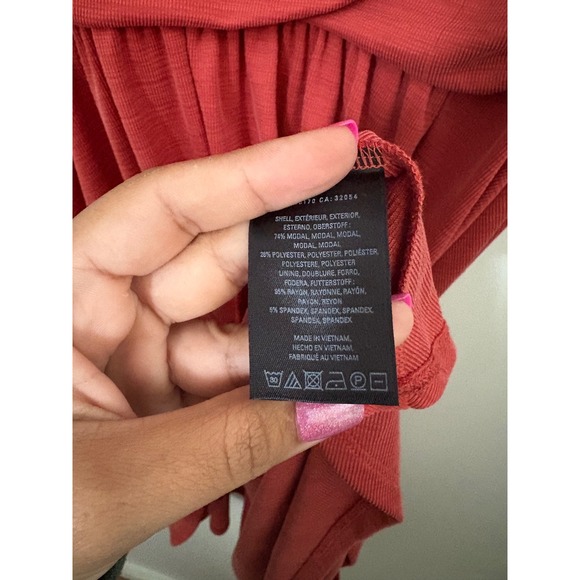 Maeve Nora Textured Sleeveless Dress in Rust Anthropologie V Neck Wrap Midi Sz S - Picture 5 of 10